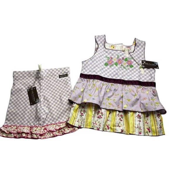 Matilda Jane Enchanted Garden Prudence Gingham Tunic Top and Shorts